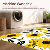 Ultra Soft Area Rug, Non Slip, Stain Resistant, Washable Area Rugs for Living Room, Bedroom, Luxurious Colorful Round Arrangement(Yellow)