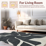 Ultra Soft Area Rug, Non Slip, Stain Resistant, Washable Area Rugs for Living Room, Bedroom, Black Bow Rug:  Boho Chic Aesthetic Decor(Black)