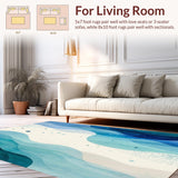 Ultra Soft Area Rug, Non Slip, Stain Resistant, Washable Area Rugs for Living Room, Bedroom, Tranquil Tides Area With Premium Anti Slip Protection(Blue)