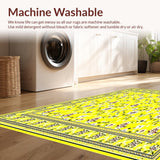 Ultra Soft Area Rug, Non Slip, Stain Resistant, Washable Area Rugs for Living Room, Bedroom, Floral Inspired Yellow Decorative Floor for Homes(Yellow)