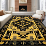 Ultra Soft Area Rug, Non Slip, Stain Resistant, Washable Area Rugs for Living Room, Bedroom, Bold Black and Gold Textures(Gold)