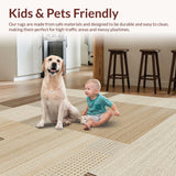Ultra Soft Area Rug, Non Slip, Stain Resistant, Washable Area Rugs for Living Room, Bedroom, Contemporary Soft Natural Palette(Beige)