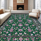 Ultra Soft Area Rug, Non Slip, Stain Resistant, Washable Area Rugs for Living Room, Bedroom, Classic Floral Ogee Print(Green)