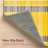 Ultra Soft Area Rug, Non Slip, Stain Resistant, Washable Area Rugs for Living Room, Bedroom, Chic Striped Modern Aesthetic(Yellow)