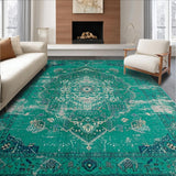 Ultra Soft Area Rug, Non Slip, Stain Resistant, Washable Area Rugs for Living Room, Bedroom, Sophisticated Green-Blue Harmony(Blue)