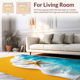 Ultra Soft Area Rug, Non Slip, Stain Resistant, Washable Area Rugs for Living Room, Bedroom, Marine Blue Entryway Stain-Resistant Carpet(Yellow)