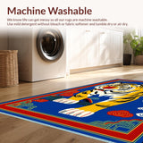 Ultra Soft Area Rug, Non Slip, Stain Resistant, Washable Area Rugs for Living Room, Bedroom, Vibrant Tribal Animal Motif(Blue)