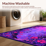 Ultra Soft Area Rug, Non Slip, Stain Resistant, Washable Area Rugs for Living Room, Bedroom, Whimsical Butterfly Moonlit Artwork(Purple)