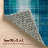 Ultra Soft Area Rug, Non Slip, Stain Resistant, Washable Area Rugs for Living Room, Bedroom, Washable Ombre Striped Rug: Modern Abstract Area Rug(Blue)