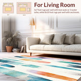 Ultra Soft Area Rug, Non Slip, Stain Resistant, Washable Area Rugs for Living Room, Bedroom, Summer Splash Surfboard Rug Coastal Adventure Board Collection Mat(Blue)