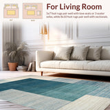 Ultra Soft Area Rug, Non Slip, Stain Resistant, Washable Area Rugs for Living Room, Bedroom, Transitional Ombre Rug: Subtle Color Variations, Smooth Surface Design(Blue)