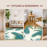 Ultra Soft Area Rug, Non Slip, Stain Resistant, Washable Area Rugs for Living Room, Bedroom, Elegant Aqua and Ivory Fusion(Green)