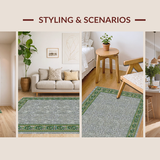 Ultra Soft Area Rug, Non Slip, Stain Resistant, Washable Area Rugs for Living Room, Bedroom, Rustic Nature-Inspired Pattern(Gray)