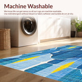 Ultra Soft Area Rug, Non Slip, Stain Resistant, Washable Area Rugs for Living Room, Bedroom, Playful Scalloped Rug(Blue)