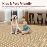Ultra Soft Area Rug, Non Slip, Stain Resistant, Washable Area Rugs for Living Room, Bedroom, Artistic Warm Tones Abstract(Beige)