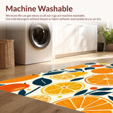 Ultra Soft Area Rug, Non Slip, Stain Resistant, Washable Area Rugs for Living Room, Bedroom, Fun Juicy Patterned Surface(Orange)
