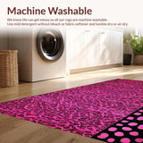 Ultra Soft Area Rug, Non Slip, Stain Resistant, Washable Area Rugs for Living Room, Bedroom, Chic Pink Leopard Aesthetic(Pink)