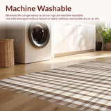 Ultra Soft Area Rug, Non Slip, Stain Resistant, Washable Area Rugs for Living Room, Bedroom, Stylish Contemporary Checkerboard Style(Brown)