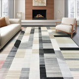 Ultra Soft Area Rug, Non Slip, Stain Resistant, Washable Area Rugs for Living Room, Bedroom, Monochrome Linear Wave Runner Rug with Bold Stripes and Minimalist Contrast(Gray)