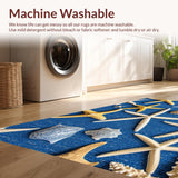 Ultra Soft Area Rug, Non Slip, Stain Resistant, Washable Area Rugs for Living Room, Bedroom, Vibrant Ocean Bedroom Non-Shedding Area Rug(Blue)