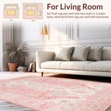 Ultra Soft Area Rug, Non Slip, Stain Resistant, Washable Area Rugs for Living Room, Bedroom, Modern Luxe Dusty Pink Visuals(Pink)