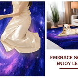 Ultra Soft Area Rug, Non Slip, Stain Resistant, Washable Area Rugs for Living Room, Bedroom, Charming Space Odyssey Imagery(Purple)
