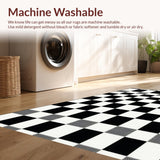 Ultra Soft Area Rug, Non Slip, Stain Resistant, Washable Area Rugs for Living Room, Bedroom, Dynamic Red and Black Contrast Design(Black)