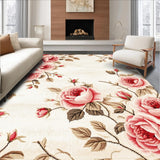 Ultra Soft Area Rug, Non Slip, Stain Resistant, Washable Area Rugs for Living Room, Bedroom, Contemporary Soft Curved Design(Beige)