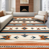 Ultra Soft Area Rug, Non Slip, Stain Resistant, Washable Area Rugs for Living Room, Bedroom, Southwest Inspired Area Earthy Tones Accent Floor(Orange)