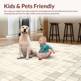 Minimalist Checkered Comfort Area Slip Resistant Floor Carpets(Beige)