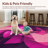 Ultra Soft Area Rug, Non Slip, Stain Resistant, Washable Area Rugs for Living Room, Bedroom, Coquette Bow Motif Rug with Curved Ribbon Edges and Sculpted Silhouette Design(Pink)
