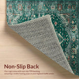 Ultra Soft Area Rug, Non Slip, Stain Resistant, Washable Area Rugs for Living Room, Bedroom, Elegant Distressed Geometric Style(Green)