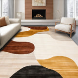 Ultra Soft Area Rug, Non Slip, Stain Resistant, Washable Area Rugs for Living Room, Bedroom, Abstract Earth Tone Brown Beige Artistic Design(Beige)