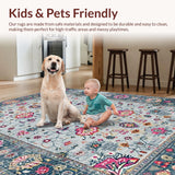 Ultra Soft Area Rug, Non Slip, Stain Resistant, Washable Area Rugs for Living Room, Bedroom, Rustic Earthy Trellis Motif(Gray)