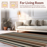 Ultra Soft Area Rug, Non Slip, Stain Resistant, Washable Area Rugs for Living Room, Bedroom, Chic Animal Stripe Aesthetic(Black)