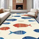 Rustic Beige Geometric Fish Theme(Beige)