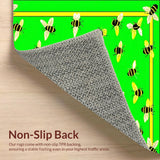 Ultra Soft Area Rug, Non Slip, Stain Resistant, Washable Area Rugs for Living Room, Bedroom, Lively Black Contemporary Print(Green)