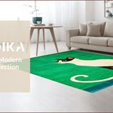 Ultra Soft Area Rug, Non Slip, Stain Resistant, Washable Area Rugs for Living Room, Bedroom, Stylish Whimsical Pet-Inspired Piece(Green)