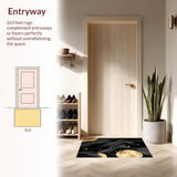 Artful Black Gold Geometric Composition(Black)