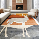 Ultra Soft Area Rug, Non Slip, Stain Resistant, Washable Area Rugs for Living Room, Bedroom, Contemporary Safari Animal Motif(Beige)