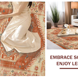 Ultra Soft Area Rug, Non Slip, Stain Resistant, Washable Area Rugs for Living Room, Bedroom, Rustic Warm Tones Decorative Piece(Beige)