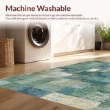 Ultra Soft Area Rug, Non Slip, Stain Resistant, Washable Area Rugs for Living Room, Bedroom, Subtle Seahorse Rug:  Printed Coastal Area Rug(Blue)
