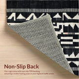 Ultra Soft Area Rug, Non Slip, Stain Resistant, Washable Area Rugs for Living Room, Bedroom, Vibrant Zebra-Inspired Artistic Flair(Black)