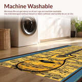 Ultra Soft Area Rug, Non Slip, Stain Resistant, Washable Area Rugs for Living Room, Bedroom, Whimsical Colorful Treble Clef Art(Brown)