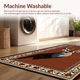 Ultra Soft Area Rug, Non Slip, Stain Resistant, Washable Area Rugs for Living Room, Bedroom, Rustic Western Deer Print Living Room Rug(Brown)