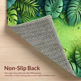 Ultra Soft Area Rug, Non Slip, Stain Resistant, Washable Area Rugs for Living Room, Bedroom, Tropical Palm Leaf Kitchen Non-Slip Runner Rug(Green)