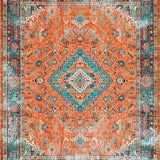 Ultra Soft Area Rug, Non Slip, Stain Resistant, Washable Area Rugs for Living Room, Bedroom, Stylish Teal and Orange Palette(Orange)