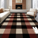 Ultra Soft Area Rug, Non Slip, Stain Resistant, Washable Area Rugs for Living Room, Bedroom, Playful Vintage Plaid Seasonal Touch(Brown)