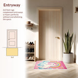 Ultra Soft Area Rug, Non Slip, Stain Resistant, Washable Area Rugs for Living Room, Bedroom, Unicorn-Themed Plush Nursery Area Carpet(Red)