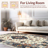 Vibrant Distressed Geometric Motif(Ivory)